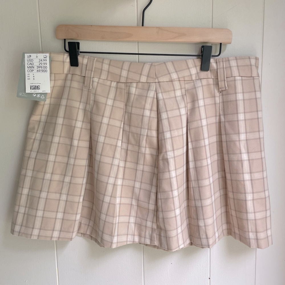 Plaid Pleated Mini Skirt